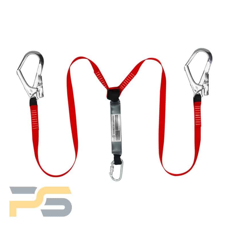 WL2 Twin Leg Fall Arrest Lanyard with shock absorber and scaffold hook
